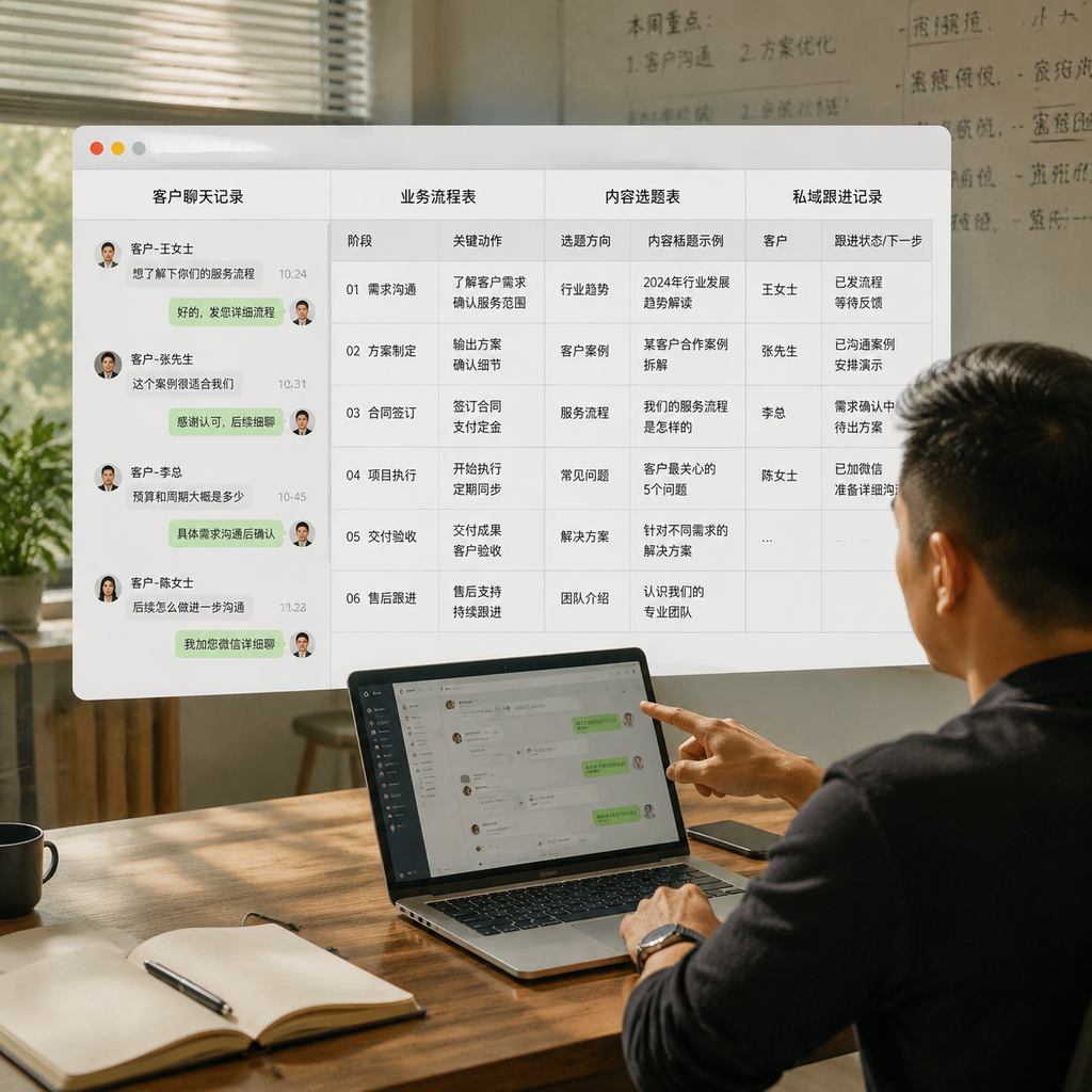 AI工具WorkBuddy使用教程:老板先跑通客户资料、内容、跟进3个场景